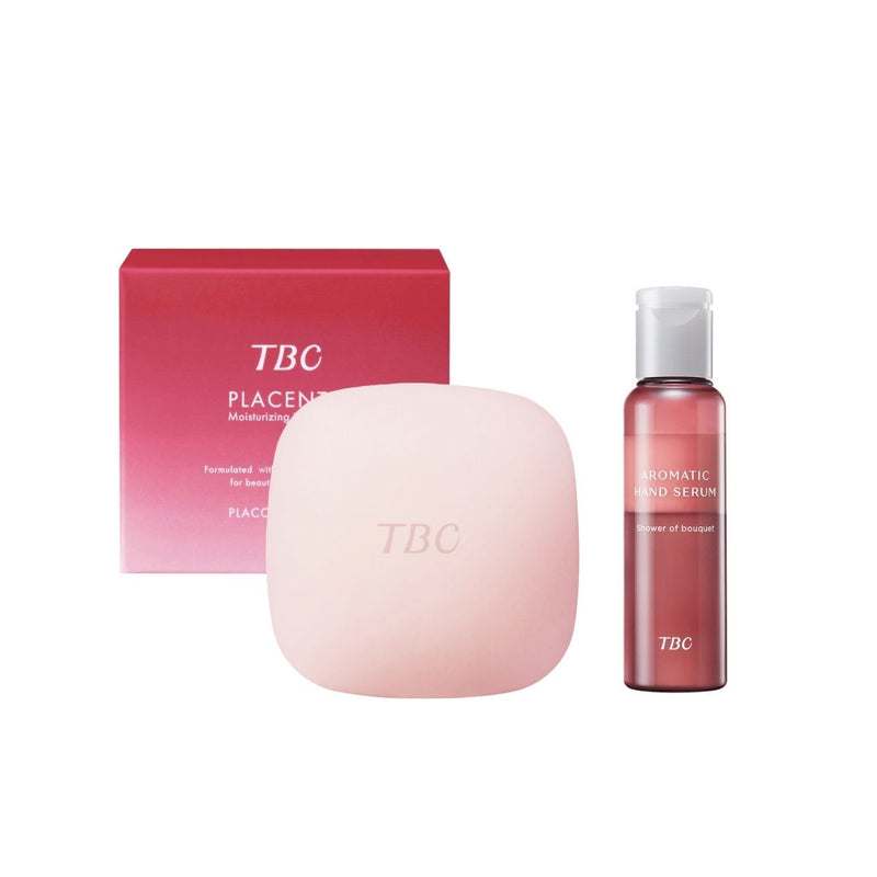 TBC 胎盤素洗顏皂+花香手精華限量組